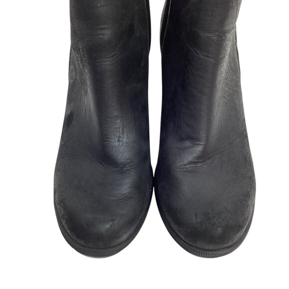 Sorel Joan Of Arctic Wedge ll Zip Womens 9.5 Nubuck Leather Ankle Boots Black - Picture 3 of 11